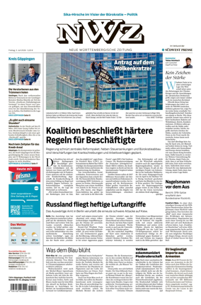 Cover of NWZ – Neue Wurttembergische Zeitung