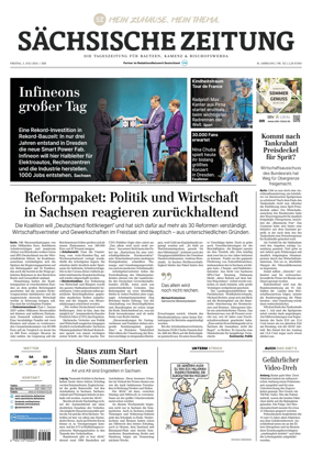 Cover of Sachsische Zeitung (Bautzen Kamenz & Bischofswerda)