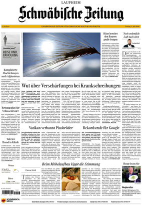 Cover of Schwabische Zeitung (Laupheim)