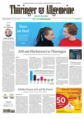 Cover of Thuringer Allgemeine (Arnstadt und Ilmenauz)