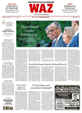 Cover of Westdeutsche Allgemeine Zeitung (Duisburg)