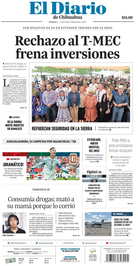 Cover of El Diario de Chihuahua