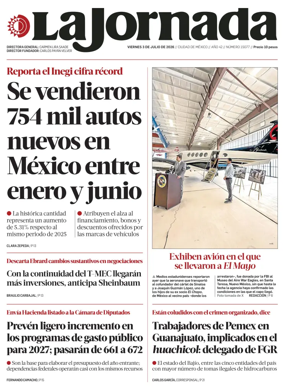 Cover of La Jornada