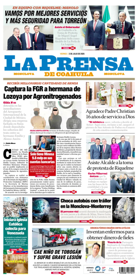 Cover of La Prensa de Coahuila