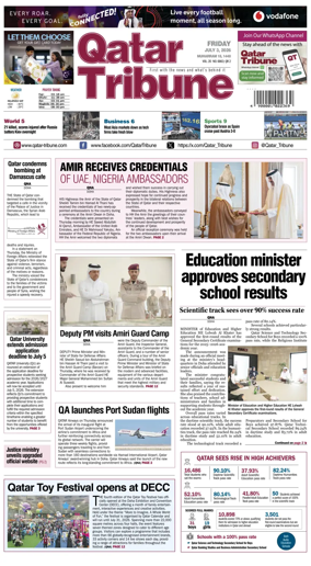 Cover of Qatar Tribune