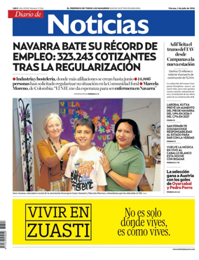 Cover of Diario de Noticias (Spain)