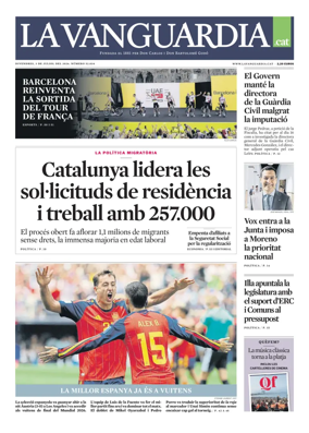 Cover of La Vanguardia (Catala)