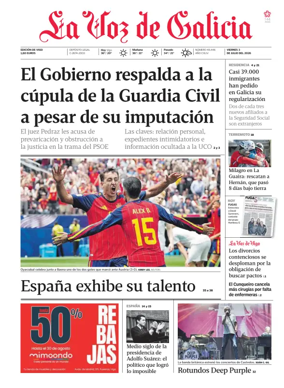 Cover of La Voz de Galicia (Vigo)