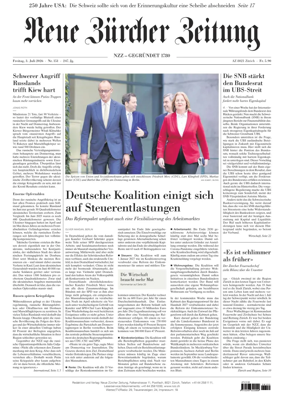 Cover of Neue Zurcher Zeitung