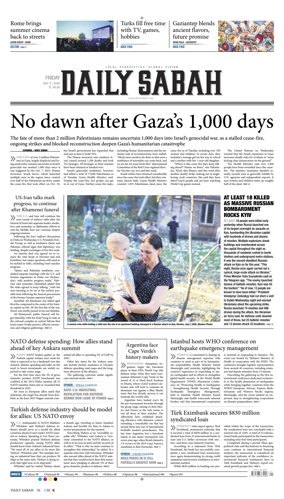Cover of Daily Sabah (Turkey)
