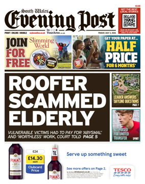 Cover of South Wales Evening Post