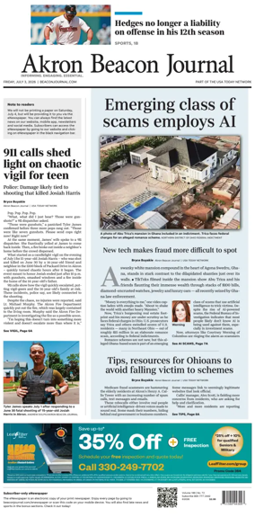 Cover of Akron Beacon Journal