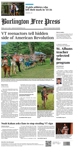 Cover of Burlington Free Press