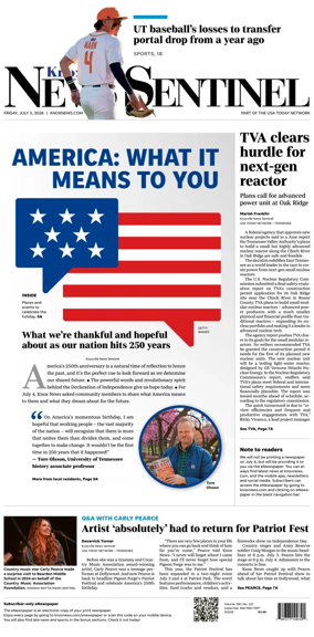 Cover of Knoxville News Sentinel