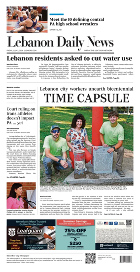 Cover of Lebanon Daily News