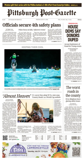 Cover of Pittsburgh Post-Gazette
