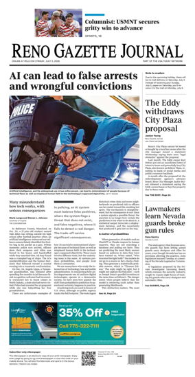 Cover of Reno Gazette Journal