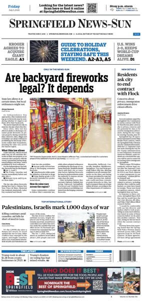 Cover of Springfield News-Sun