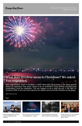 Cover of Tampa Bay Times TFP