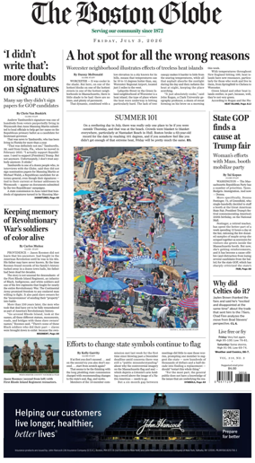 Cover of The Boston Globe
