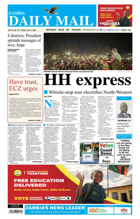 Cover of Zambia Daily Mail