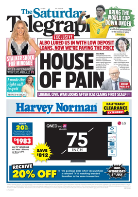 Cover of The Daily Telegraph (Sydney)