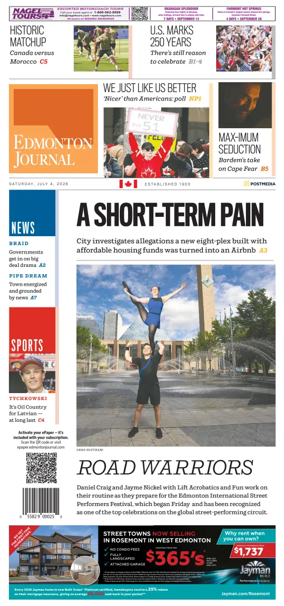 Cover of Edmonton Journal