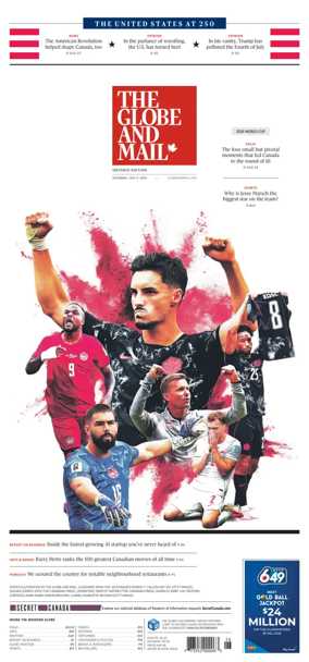 Cover of The Globe and Mail (Ontario Edition)