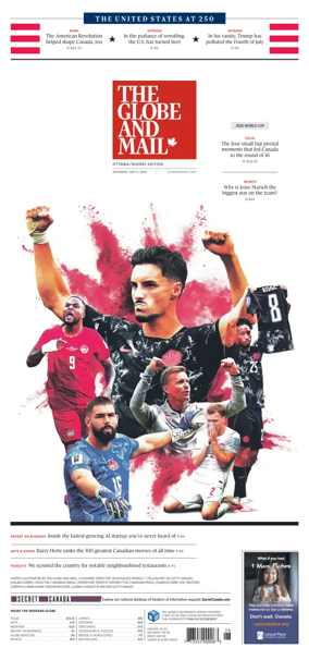 Cover of The Globe and Mail (Ottawa/Quebec Edition)