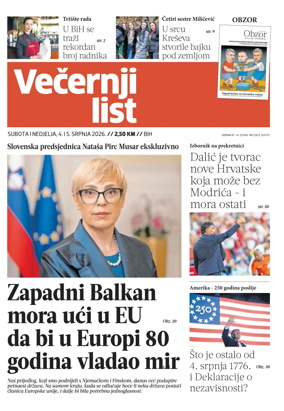 Cover of Vecernji list BiH