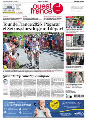 Cover of Ouest France (Angers / Segre)