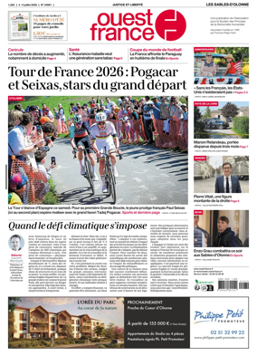 Cover of Ouest France (Les Sables-d'Olonne)