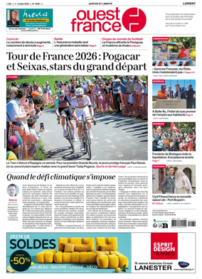 Cover of Ouest France (Lorient)