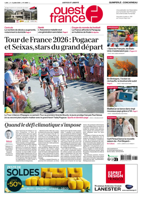 Cover of Ouest-France (Quimperle Concarneau)