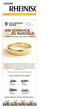 Cover of Rheinische Post - Monchengladbach and Korschenbroich