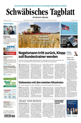 Cover of Schwabisches Tagblatt - Tubinger Chronik