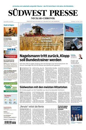Cover of SUDWEST PRESSE - Neckar-Chronik