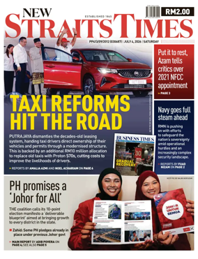 Cover of New Straits Times