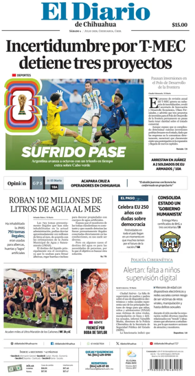 Cover of El Diario de Chihuahua