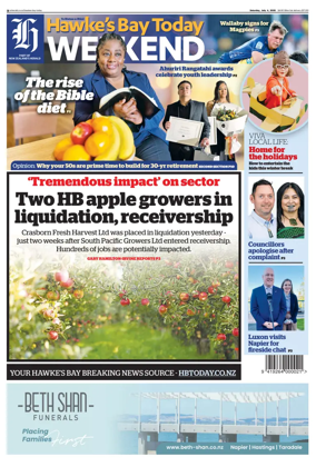 Cover of Hawke's Bay Today