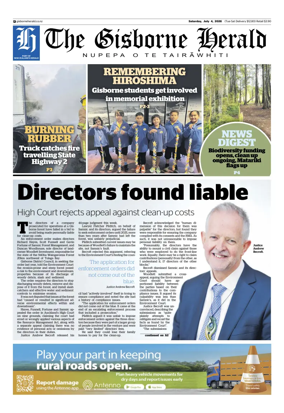 Cover of The Gisborne Herald (Saturday edition)