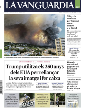 Cover of La Vanguardia (Catalonia - 1st edition)