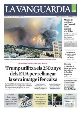 Cover of La Vanguardia (Catala)