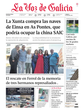 Cover of La Voz de Galicia (Ferrol)
