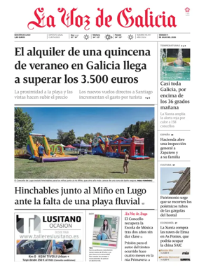 Cover of La Voz de Galicia (Lugo)