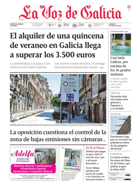Cover of La Voz de Galicia (Ourense)