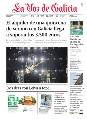 Cover of La Voz de Galicia (Vigo)