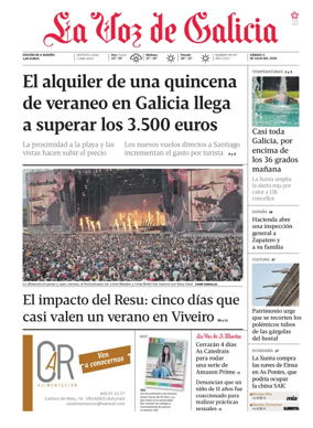 Cover of La Voz de Galicia (Viveiro)