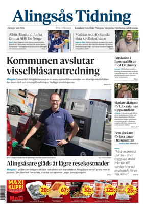 Cover of Alingsas Tidning
