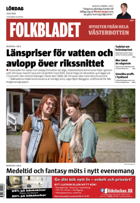 Cover of Folkbladet Vasterbotten